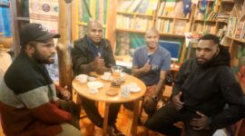 Foto bersama saat kunjungan Ketua HP-OAPP di caffee  Papua Black Gold Caffee